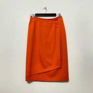 Vintage - Burnt Orange Wool Pencil Skirt - Vic St. Laurent